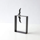 Abstract resin sculpture black metallic man ornament living room decor