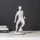 Abstract sports player sculpture set grey & white living room decor