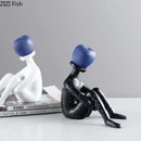 Abstract thinker resin black & white figurine living room decor