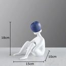 Abstract thinker resin black & white figurine living room decor
