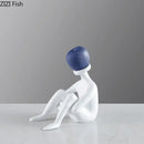 Abstract thinker resin black & white figurine living room decor