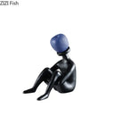 Abstract thinker resin black & white figurine living room decor