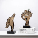 Abstract translucent horse head statue resin figurine living room decor