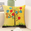 Abstract tree flower embroidered beige pillow cover living room
