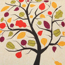 Abstract tree flower embroidered beige pillow cover living room