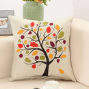 Abstract tree flower embroidered beige pillow cover living room