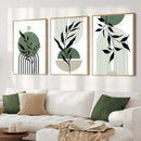 Abstract Wall Art Trio Green Plants