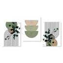 Abstract Wall Art Trio Green Plants