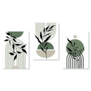 Abstract Wall Art Trio Green Plants