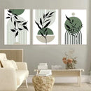 Abstract Wall Art Trio Green Plants