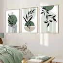 Abstract Wall Art Trio Green Plants