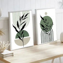 Abstract Wall Art Trio Green Plants