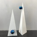 Abstract white and blue geometric triangle ornaments living room decor