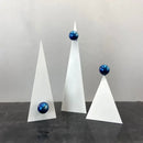 Abstract white and blue geometric triangle ornaments living room decor