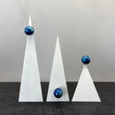 Abstract white and blue geometric triangle ornaments living room decor