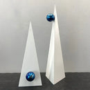 Abstract white and blue geometric triangle ornaments living room decor