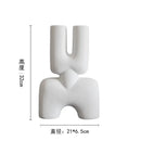 Abstract white geometric ceramic vase for living room decor