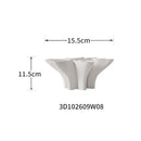 Abstract white geometric fold ceramic vase living room sculpture