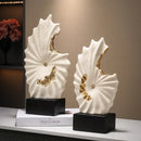 Abstract white & gold gilded ceramic landscape living room decor
