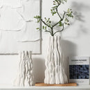 Abstract white irregular trunk fold ceramic vase for living room