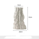Abstract white irregular trunk fold ceramic vase for living room