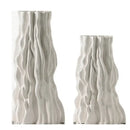 Abstract white irregular trunk fold ceramic vase for living room