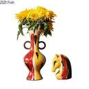 DecorBites™ Ceramic Vase Plant Pots: Creative Floral Arrangement Ornaments for Aesthetic Room Decor