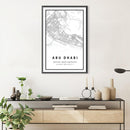Abu Dhabi White Map Canvas