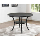 Tan Fabric Nailhead Dining Set 5 Piece Round Table