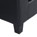 Modern Sectional Sofa Set with L Shape Chaise Lounge, Cup Holder, Black PU, 4 Seat