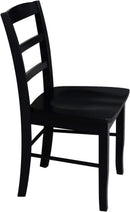 Set Of 2 Black Madrid Ladderback Dining Chairs For Kitchen