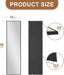 Full Length Floor Mirror 56x15 Inch Black Frame Stand