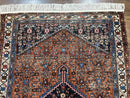 Red Persian Hamadan Rug 4x6, Wool Handmade Antique Carpet, Geometric Medallion Rug, Oriental Rug 4 x 6, Persian Tribal Rug, Hand Knotted Rug