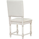 Vintage Traditional 2-Piece Upholstered Dining Chairs with Padded Backs, Cream