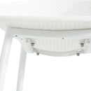 Modern Gable Outdoor Barstool Set of 2 with Weather-Resistant Plastic and Iron in White