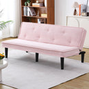 Modern corduroy sofa bed, black/beige/pink, 66 inches