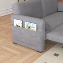 63-inch large folding sofa bed velvet multifunctional double sofa bed, three modes switch, suitable for sitting, lying and sleeping, suitable for living room, bedroom, apartment, office,gray
