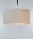 14"W 2 Light Swag Plug-In Pendant  Textured Oatmeal with Diffuser Black Cord