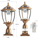 Retro gold Solar Column Headlights With Dimmable LED(2 pack)