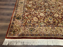 Tree of Life Indian Kashmiri Rug 6x9, Rust Red and Cream, Animal Pictorials, Fine 290 KPSI