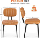 Mid Century Dining Chairs 6 Upholstered Brown Faux Leather