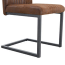 Table and chair set.A 49.6*30 Inch Transparent Tempered Glass Dining Table With Walnut Wood Grain MDF Legs.Paired With 4 Ergonomic Brown Technology Fabric Dining Chairs,Black Metal Legs.