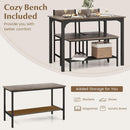 Stainless Steel Space Saving Dining Room Table Set Four