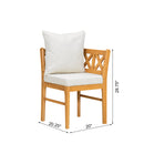 Farmhouse Modern Dining Corner Chairs Set of 2 with Handwoven Rattan Backrests and Solid Wood Legs