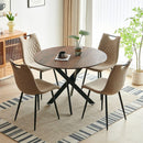 1+4,5pieces dining set, Table metal leg Mid-century Dining Table for 4-6 people With Mdf Table Top, Pedestal Dining Table, End Table Leisure Coffee Table