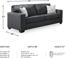 Queen Sleeper Sofa Dark Gray Upholstered ChenilleWeave