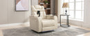 Home Theater Recliner with 270 Degree Swivel, PU Leather, Power Recliner with Tray Table, Phone Holder, Cup Holder, USB Port, White