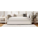 Modern Style Twin Size Upholstered Daybed with Trundle for Guest Room, Small Bedroom, Study Room, Beige