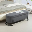 Storage Ottoman,Bedroom End Bench,Upholstered Fabric Storage Ottoman with Safety Hinge, Entryway Padded Footstool, Ottoman Bench for Living Room & Bedroom (Dark Gray)