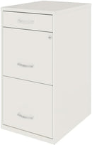 Pearl White 18 Inch Deep 3 Drawer Metal File Cabinet